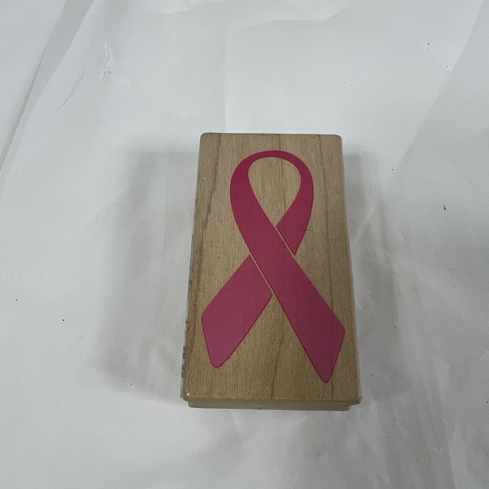 Stampabilities‎ Breast Cancer Awareness Pink Ribbon Wooden Stamp